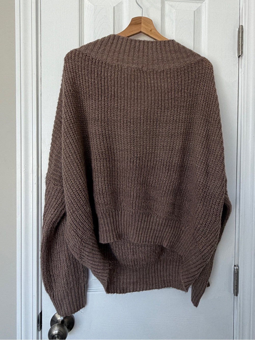Cozy Taupe Cowl Neck Sweater - Picture 2 of 8